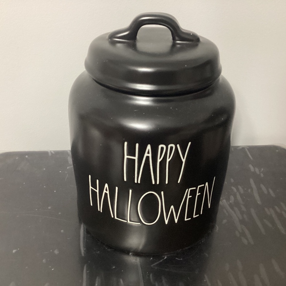 Rae Dunn happy Halloween canister